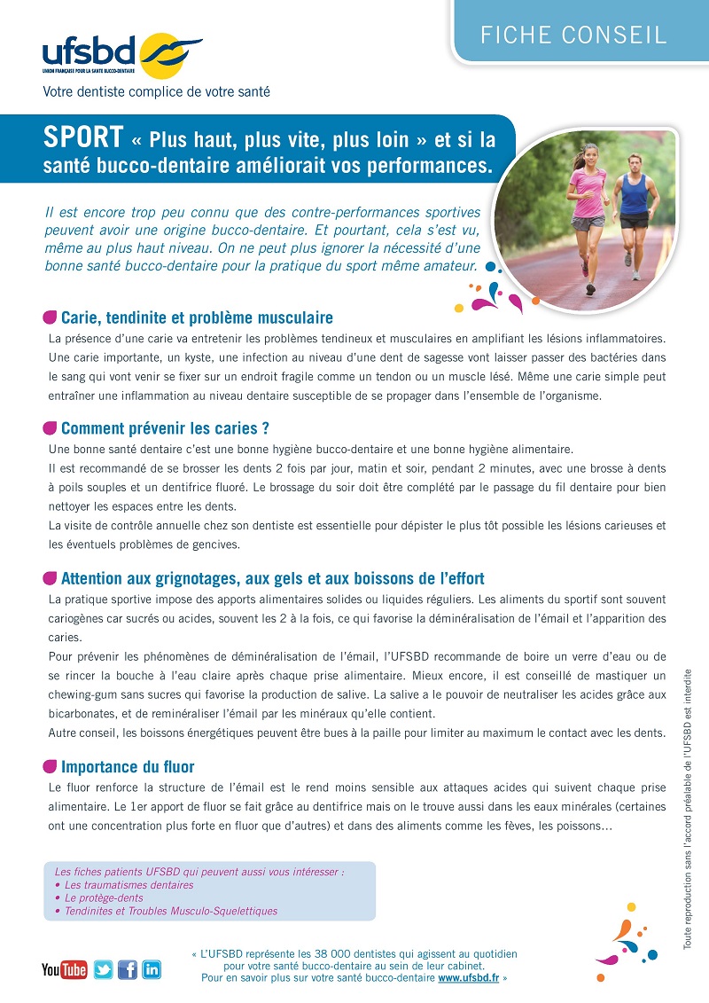 conseil sport dent